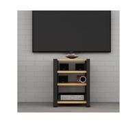 Supporto for rack audio stereo, torre portaoggetti aperta, mobiletto portaoggetti angolare in legno, moderno supporto for supporti AV for lettori DVD, console di gioco, TV box(Natural,4 Tier)
