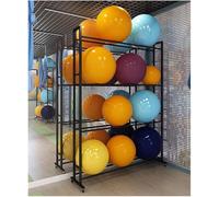 Supporto for riporre e organizzare oggetti pesanti, supporto in metallo for tappetino da yoga/palla da yoga con supporto da pavimento(Black,4 tier)