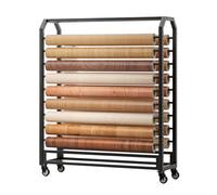 Supporto For Rotoli Di Tessuto Con Ruote Universali,vinile Resistente,for 20 Aste In Tessuto, For Esposizione Di Pellicole For Finestre/carta Da Parati(14 rods)