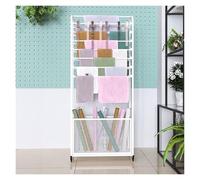 Supporto For Rotoli Di Tessuto, Supporto For Nastri In Metallo Bifacciale Con Ruote, Perfetto For Vinile Artigianale, Sciarpe, Cinture E Asciugamani(White,140x100x30cm)