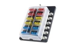Supporto for scatola portafusibili a lama a 6/10/12 vie con indicatore LED for auto e barche(WHITE)