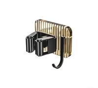Supporto for scopa e mocio, clip da parete con gancio for organizzare scope, mocio e utensili domestici in bagno e negli armadi(Champagne Single)