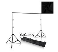 Supporto for sfondo Supporto for sfondo fotografico Supporto for treppiede for luce da studio Fotografia Fondali for schermo verde Compleanno Borse for pesi ChromaKey(Basic Kit 1 Black,2000x3000)