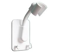 Supporto for soffione doccia in PP e acciaio inossidabile | 4 pezzi multicolori for ambienti umidi: ventosa, alloggiamento in PP, tubo a molla in acciaio inossidabile(White)