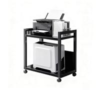 Supporto for stampante a 2 livelli, supporto for computer mobile, carrello portaoggetti resistente e mobile, for soggiorno, camera da letto, ufficio.(Nero)