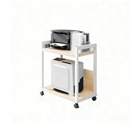 Supporto for stampante a 2 livelli, supporto for computer mobile, carrello portaoggetti resistente e mobile, for soggiorno, camera da letto, ufficio.(White)