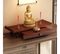 Supporto For Statua Del Buddha A Parete,Santuario Guanyin Con Ripiano Telescopico Estraibile,Tavolo For Altare Da Meditazione,Mobiletto For Statua Del Buddha(A,Length: 60cm/23.6in)