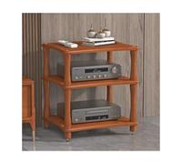 Supporto for supporti AV in legno massello, mobiletto rack for amplificatore HIFI, mobiletto for componenti stereo moderni, supporto for giradischi CD in legno for console di gioco(Bruin,3 tier)