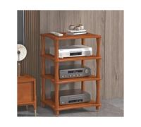 Supporto for supporti AV in legno massello, mobiletto rack for amplificatore HIFI, mobiletto for componenti stereo moderni, supporto for giradischi CD in legno for console di gioco(Bruin,4 tier)