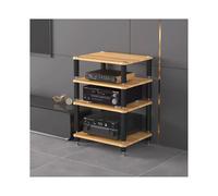 Supporto for supporti multimediali AV HiFi, mobiletto for componenti stereo, ripiano in legno, torre audio, moderno giradischi, console multimediale, supporto for home office theater(Natural,4 Tier)