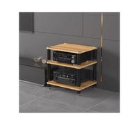 Supporto for supporti multimediali AV HiFi, mobiletto for componenti stereo, ripiano in legno, torre audio, moderno giradischi, console multimediale, supporto for home office theater(Natural,3 Tier)