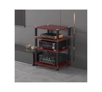 Supporto for supporti multimediali AV HiFi, mobiletto for componenti stereo, ripiano in legno, torre audio, moderno giradischi, console multimediale, supporto for home office theater(Bruin,4 Tier)