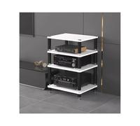 Supporto for supporti multimediali AV HiFi, mobiletto for componenti stereo, ripiano in legno, torre audio, moderno giradischi, console multimediale, supporto for home office theater(Wit,4 Tier)