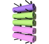 Supporto for tappetino yoga con pesi, supporto da parete a 6 livelli, supporto for tappetino yoga, supporto for rullo in schiuma(Black)