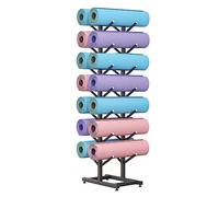 Supporto for tappetino yoga, supporto for tappetino yoga indipendente, piedini regolabili, resistente struttura in acciaio nero a 5/7 strati(7 Tier-Hold 14 Mats)
