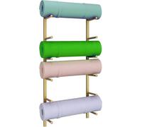 Supporto for tappetino yoga, supporto verticale for appendere pesi, supporto yoga da parete, espositore multiuso(Gold,6)