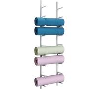 Supporto for tappetino yoga, supporto verticale for appendere pesi, supporto yoga da parete, espositore multiuso(White,9)