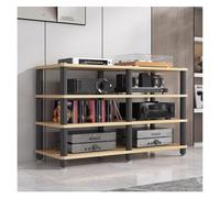 Supporto For TV Stereo Multimediale For L'intrattenimento Domestico A 4 Livelli, Mobiletto For Componenti Audio E Video Ad Angolo, Scaffale For Giradischi, Amplificatore(Yellow)