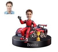 Supporto Fotografico Acrilico Personalizzato Stile Cartoon Pilota da Corsa