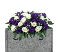 Supporto funerario per fiori decorazioni tomba con rose di seta per