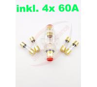 Auto Agu Supporto di Sicurezza + 4 Fusibili 60A Amplificatori