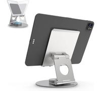 Supporto galleggiante girevole in alluminio con base girevole a 360 per dispositivi da 4 a 13 pollici, elegante e raffinato supporto magnetico per