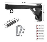 supporto gancio staffa da muro per sacco boxe professionale + moschettone molla