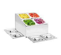 vidaXL Supporto Gastronorm con 4 Contenitori GN 1/6 in Acciaio Inox