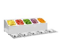 vidaXL Supporto Gastronorm con 5 Contenitori GN 1/6 in Acciaio Inox