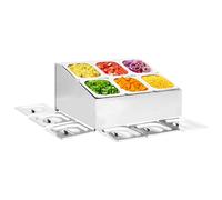 vidaXL Supporto Gastronorm con 6 Contenitori GN 1/6 in Acciaio Inox