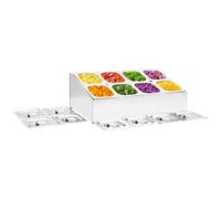 vidaXL Supporto Gastronorm con 8 Contenitori GN 1/6 in Acciaio Inox