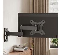 Supporto girevole a scomparsa per schermo di computer robusto, struttura in metallo, per dispositivi da 12 x 12 cm, salvaspazio, mensola da parete per TV a 360°