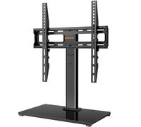 Supporto Girevole da Tavolo per TV da 26-60 Pollici - Piedistallo per TV Regolabile in Altezza con Base in Vetro Temperato, VESA Max 400x400mm, Fino a 40 kg
