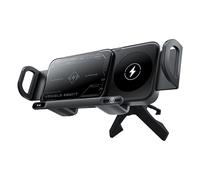 Supporto girevole per auto con ricarica wireless, caricabatterie rapido, rotazio