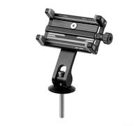 Supporto girevole per telefono da bici con telaio in alluminio rinforzato e estensione del braccio a spirale per una vestibilità personalizzabile (modello manubrio nero)