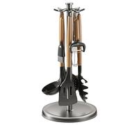 Supporto girevole per utensili - Organizer girevole per utensili | Mensola per cucchiai sospesi: orbitale in alluminio con otto ganci, design organizer circolare