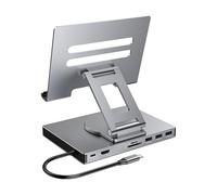 Supporto girevole pieghevole per laptop con adattatore di tipo C 100 W Porta di rete RJ45 Porta di rete 3,5 mm Dissipazione del calore Slip Proof Gigabit Ethernet Tipo C Adattatore