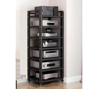 Supporto Hi-Fi, Mobiletti Hi-Fi, Rack For Apparecchiature Audio Su Ruote, Scaffale For Supporti Di Archiviazione DVD For Impieghi Gravosi A 4, 5, 6 E 7 Livelli(Nero,7-Tier)