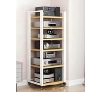Supporto Hi-Fi, Mobiletti Hi-Fi, Rack For Apparecchiature Audio Su Ruote, Scaffale For Supporti Di Archiviazione DVD For Impieghi Gravosi A 4, 5, 6 E 7 Livelli(White,6-Tier)