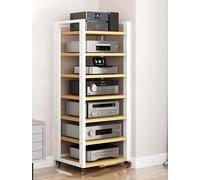 Supporto Hi-Fi, Mobiletti Hi-Fi, Rack For Apparecchiature Audio Su Ruote, Scaffale For Supporti Di Archiviazione DVD For Impieghi Gravosi A 4, 5, 6 E 7 Livelli(White,7-Tier)