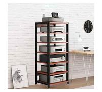 Supporto Hi-Fi, Mobili Hi-Fi, Sistems Rack Per Componenti Stereo Con Ruote, Rack Per Apparecchiature Audio-Video Con Ripiano Regolabile In Altez(Red)