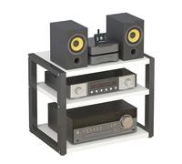 Supporto Hifi Audio-video con Ripiani In MDF Multilivello, Moderno Portaoggetti Stereo for Componenti Stereo di Intrattenimento, Robusto Rack for Console Audio for Soggiorno, Gioco(White,15.74x13.77x1