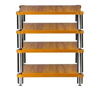 Supporto HiFi, scaffale HiFi AV a 2/3/4 Livelli, scaffale portaoggetti con Ripiani Regolabili per Amplificatore AV/Giradischi/decoder Sky/Stampante (Marrone-B, 60 * 78 * 48 cm)