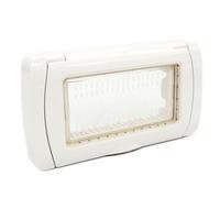SUPPORTO IDROBOX IP55 4 POSTI BIANCO COMPATIBILE BTICINO LIVING MAPT1ID-MAPART-P8004ID-BI MAPAM