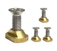 Supporto idrofoil - a T M8, 2 x 0,9 x 0,8 cm, materiale in , durevole, antiruggine, con distanziatori e viti, tavola da surf Kiteboard Hydrofoil Rails di fissaggio sicuri Gold