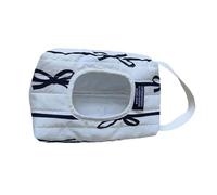 Supporto imbottito in tessuto di cotone resistente, borsa multiuso per articoli da viaggio in casa, auto, borsa imbottita per salviettine umidificate, bianco