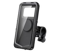 Supporto impermeabile per moto, supporto girevole per telefono, 19,5 x 9,94 cm, antiurto, sicuro, per manubrio di mountain bike, colore scuro