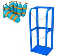 Supporto in acciaio resistente per bombole di ossigeno per bombole da immersione e CO2, supporto da pavimento per stoccaggio con catena di sicurezza per uso industriale e di laboratorio(31x30x100cm)