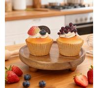 Supporto in legno con piedistallo, vassoio decorativo per piante, bottiglie,