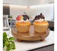 Supporto in legno con piedistallo, vassoio decorativo per piante, bottiglie,